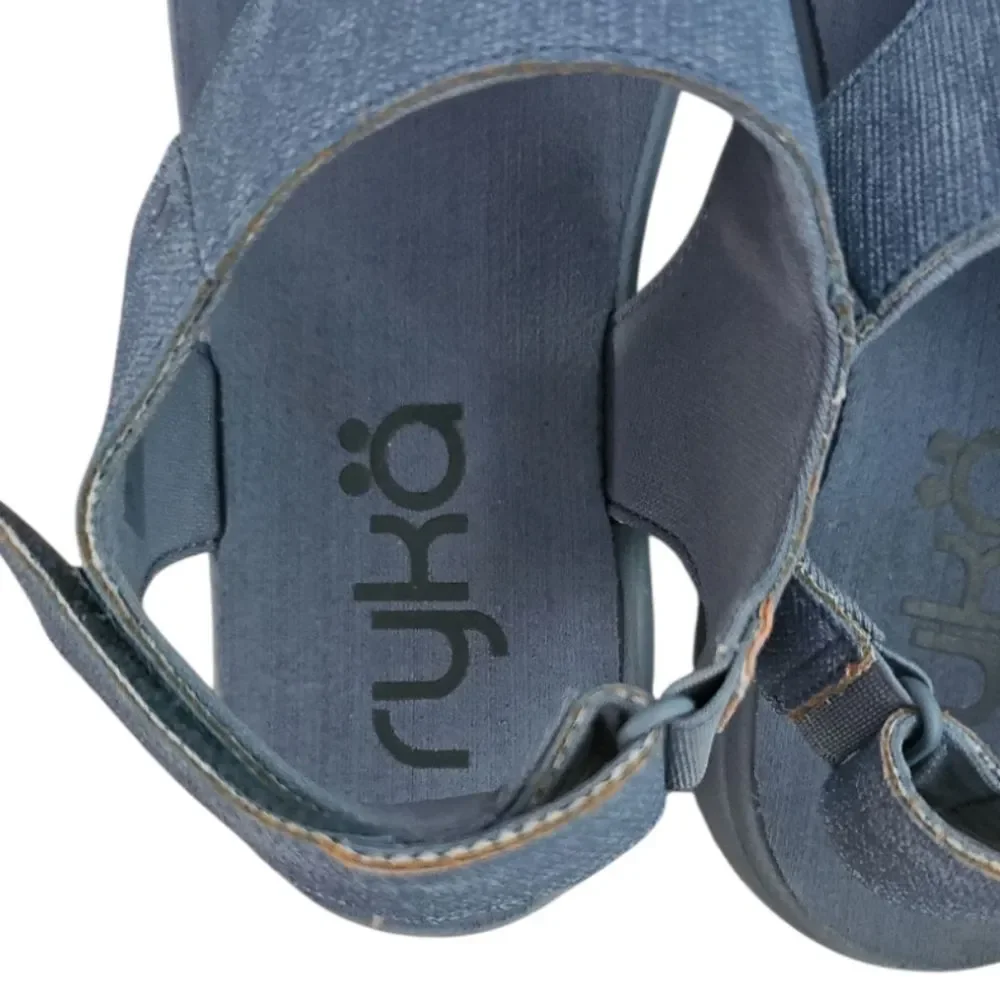 Ryka Margo Next Thong Sandals Women’s 9.5 Blue Comfort Walking Travel Vacation